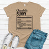 Chocolate Bunny Ingredients, Tan Bella Canvas Tee, Soft Tee Shirt, Food Shirt