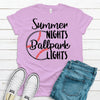 Summer Nights Ballpark Lights,  Premium Cotton Unisex Tee, Plus Size 2x, 3x, 4x, Baseball Tee, Baseball Player