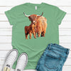 Highland Cow And Baby, Premium Soft Shirt, Plus Sizes Available 3x, 4x, Farm Shirt, Cow Lover Shirt