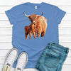 Highland Cow And Baby, Premium Soft Shirt, Plus Sizes Available 3x, 4x, Farm Shirt, Cow Lover Shirt