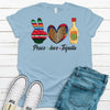 Peace Love Tequila, Premium Cotton Unisex Tee, Plus Size 2x, 3x, 4x, Tequila, Cinco De Mayo, Margarita Lover