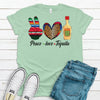 Peace Love Tequila, Premium Cotton Unisex Tee, Plus Size 2x, 3x, 4x, Tequila, Cinco De Mayo, Margarita Lover