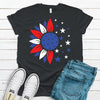 Patriotic Sunflower, Red White And Blue, Premium Soft Tee, Plus Sizes Available 3x, 4x, Independence Day, USA 4th Of July