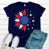 Patriotic Sunflower, Red White And Blue, Premium Soft Tee, Plus Sizes Available 3x, 4x, Independence Day, USA 4th Of July