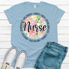 Floral Nurse Shirt, Premium Cotton Tee , Soft Tee Shirt, Plus Sizes  2x, 3x, 4x Sizes Available, Nurse Gift, Nursing Student Graduation Gift