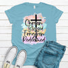 Chosen Blessed Forgiven Redeemed, Cross, Premium Soft Tee Shirt, Plus Sizes 2x, 3x, 4x Available, Religious Shirt, Christian Tee Shirt