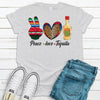 Peace Love Tequila, Premium Cotton Unisex Tee, Plus Size 2x, 3x, 4x, Tequila, Cinco De Mayo, Margarita Lover