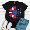 Patriotic Sunflower, Red White And Blue, Premium Soft Tee, Plus Sizes Available 3x, 4x, Independence Day, USA 4th Of July