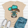 Cute Cowboy Gnome With Sunflower, Premium Soft Shirt, Plus Sizes 2x, 3x, 4x Available, Teal Sunflower, Gnome With Cowboy Hat, Cowboy Gnome