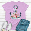 Super Cute Anchor With Flowers, Boat Lover Shirt. Cute Sailing Shirt, Premium Soft Shirt, Plus Sizes 2x, 3x, 4x Available, Marine Shirt