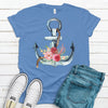 Super Cute Anchor With Flowers, Boat Lover Shirt. Cute Sailing Shirt, Premium Soft Shirt, Plus Sizes 2x, 3x, 4x Available, Marine Shirt