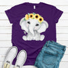 Super Cute Elephant With Sunflowers, Premium Soft Tee, Plus Sizes Available, 2x, 3x, 4x, Elephant Lover Shirt, Adorable Baby Elephant Gift