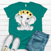 Super Cute Elephant With Sunflowers, Premium Soft Tee, Plus Sizes Available, 2x, 3x, 4x, Elephant Lover Shirt, Adorable Baby Elephant Gift