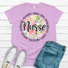 Floral Nurse Shirt, Premium Cotton Tee , Soft Tee Shirt, Plus Sizes  2x, 3x, 4x Sizes Available, Nurse Gift, Nursing Student Graduation Gift