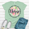 Floral Nurse Shirt, Premium Cotton Tee , Soft Tee Shirt, Plus Sizes  2x, 3x, 4x Sizes Available, Nurse Gift, Nursing Student Graduation Gift