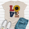 Super Cute Love, American Flag, Sunflower, Patriotic Shirt, Premium Soft Tee Shirt, Choice Of Colors , Soft Tee Shirt, USA Flag