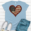 Cute American Flag Heart Patriotic Shirt, Premium Soft Tee Shirt, Choice Of Colors , America Shirt, God Bless America Shirt