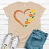 Fall Heart, Sunflowers, Cute Fall Flowers, Yellow And Orange Flowers, Premium Soft Tee Shirt, 2x, 3x, 4x, Plus Sizes Available