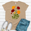 Beautiful Persian Buttercup, Ranunculus Flower, Floral, Premium Soft Tee Shirt, Plus Sizes Available 2x, 3x, 4x, Unique Flower Shirt