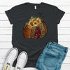 Sunflower Pumpkin Rustic Leopard, Cute Fall Pumpkin Shirt, Premium Soft Shirt, Plus Sizes Available 2x, 3x, 4x,