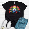 Cute Stay Magical, Rainbow, Castle, Premium Soft Tee Shirt, 2x, 3x, 4x Plus Size Available