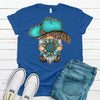 Cute Cowboy Gnome With Sunflower, Premium Soft Shirt, Plus Sizes 2x, 3x, 4x Available, Teal Sunflower, Gnome With Cowboy Hat, Cowboy Gnome