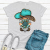 Cute Cowboy Gnome With Sunflower, Premium Soft Shirt, Plus Sizes 2x, 3x, 4x Available, Teal Sunflower, Gnome With Cowboy Hat, Cowboy Gnome