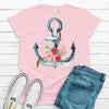 Super Cute Anchor With Flowers, Boat Lover Shirt. Cute Sailing Shirt, Premium Soft Shirt, Plus Sizes 2x, 3x, 4x Available, Marine Shirt