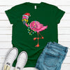 Cute Christmas Flamingo, Christmas Lights, Flamingo Lover, Premium Cotton Unisex Tee, Size 2x, 3x, 4x Plus Size Available