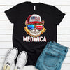 Meowica Trucker Cat, Premium Soft Unisex Tee, Plus Size 2x, 3x, 4x Available, Independence Day Shirt, 4th Of July Shirt, Cat USA Shirt