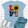 Super Cute Love, American Flag, Sunflower, Patriotic Shirt, Premium Soft Tee Shirt, Choice Of Colors , Soft Tee Shirt, USA Flag