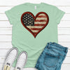 Cute American Flag Heart Patriotic Shirt, Premium Soft Tee Shirt, Choice Of Colors , America Shirt, God Bless America Shirt