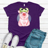 Fun Pig In Frog Costume, Dress Up Pig, Costume Party Pig, Frog Costume, Premium Soft Tee Shirt, Plus Sizes Available 2x, 3x, 4x