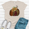 Sunflower Pumpkin Rustic Leopard, Cute Fall Pumpkin Shirt, Premium Soft Shirt, Plus Sizes Available 2x, 3x, 4x,