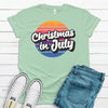 Retro Christmas In July, Summer Christmas, Premium Cotton Tee , Soft Tee Shirt, Plus Size Available 2x, 3x 4x