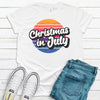 Retro Christmas In July, Summer Christmas, Premium Cotton Tee , Soft Tee Shirt, Plus Size Available 2x, 3x 4x