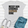 Messy Bun Leggings Leopard Done, Super Cute Shirt, Premium Cotton Unisex Tee, Plus Size 2x, 3x, 4x Available