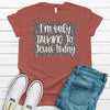 I'm Only Talking To Jesus Today, Christian, Leopard Background, Premium Soft Tee Shirt, 2x, 3x, 4x, Plus Sizes Available