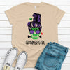 Franken-Girl, Frankenstein Girl With Messy Hair, Bella Canvas Tee, Pick From Several Colors, Super Soft Shirt