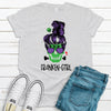 Franken-Girl, Frankenstein Girl With Messy Hair, Bella Canvas Tee, Pick From Several Colors, Super Soft Shirt