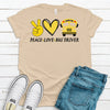 Peace Love Bus Driver, Bus Driver Gift, Bus Driver Shirt, Premium Cotton Unisex Tee, Plus Size 2x, 3x, 4x Available