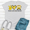 Peace Love Bus Driver, Bus Driver Gift, Bus Driver Shirt, Premium Cotton Unisex Tee, Plus Size 2x, 3x, 4x Available