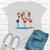 Super Cute Red White And Blue Patriotic Flamingos And Fireworks, July 4, Premium Cotton Unisex Tee, Plus Size 2x, 3x, 4x Plus Size Available