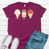 Cute Summer Ice Cream Cone, Popsicle, Sno Cone, Premium Cotton Unisex, Plus Size 2x, 3x, 4x Available