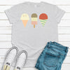 Cute Summer Ice Cream Cone, Popsicle, Sno Cone, Premium Cotton Unisex, Plus Size 2x, 3x, 4x Available