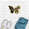 Flower Shirt, Beautiful Gold Flower Butterfly With Black Orchids, Premium Soft Unisex Tee, Plus Size 2x, 3x, 4x Available