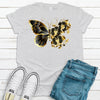 Flower Shirt, Beautiful Gold Flower Butterfly With Black Orchids, Premium Soft Unisex Tee, Plus Size 2x, 3x, 4x Available