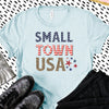 Small Town USA, Leopard Print, Independence Day, 4th Of July, Premium Cotton Unisex Tee, Size 2x, 3x, 4x Plus Size Available