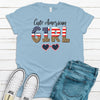 Cute American Girl, Leopard Print, Independence Day, 4th Of July, Premium Cotton Unisex Tee, Size 2x, 3x, 4x Plus Size Available