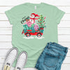 Super Cute Wagon Filled With Snowman, Presents and Christmas Tree, Premium Cotton Unisex Tee, Size 2x, 3x, 4x Plus Size Available